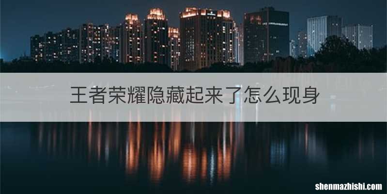 王者荣耀隐藏起来了怎么现身