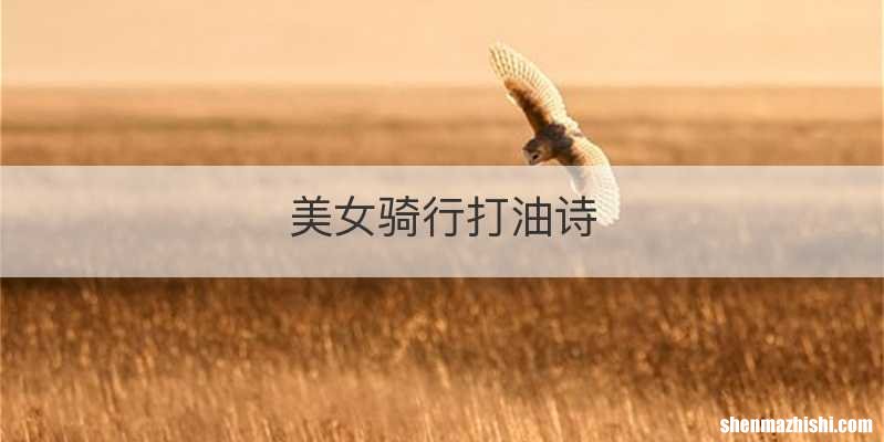 美女骑行打油诗