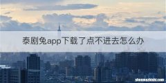 泰剧兔app下载了点不进去怎么办