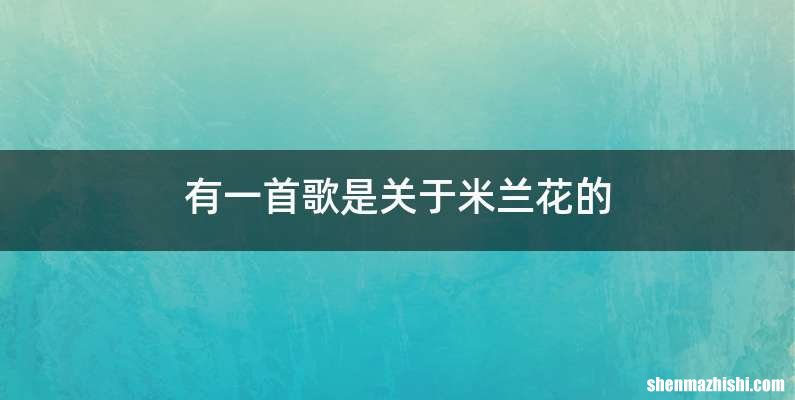 有一首歌是关于米兰花的