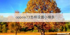 oppoa73怎样设置小横条