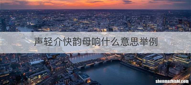 声轻介快韵母响什么意思举例