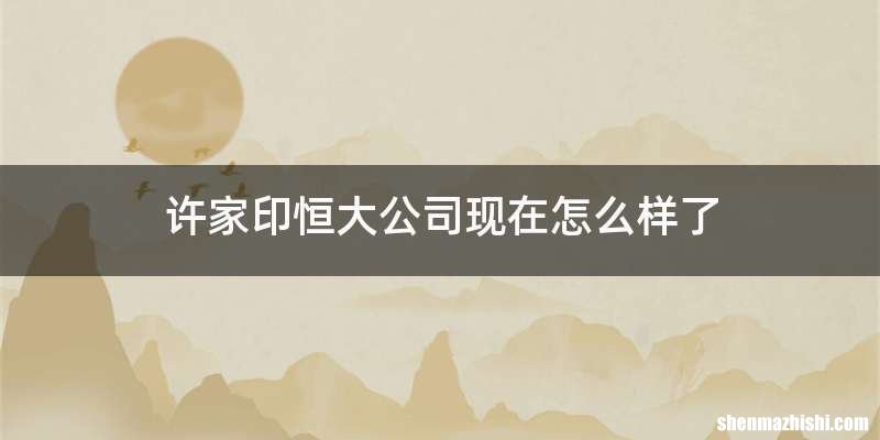 许家印恒大公司现在怎么样了