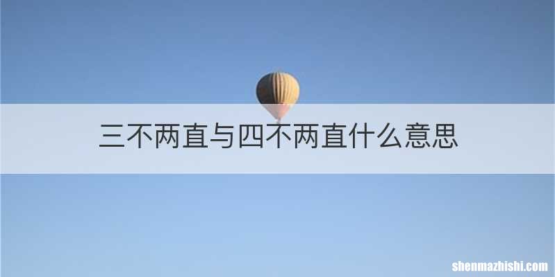 三不两直与四不两直什么意思