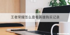 王者荣耀怎么查看英雄购买记录