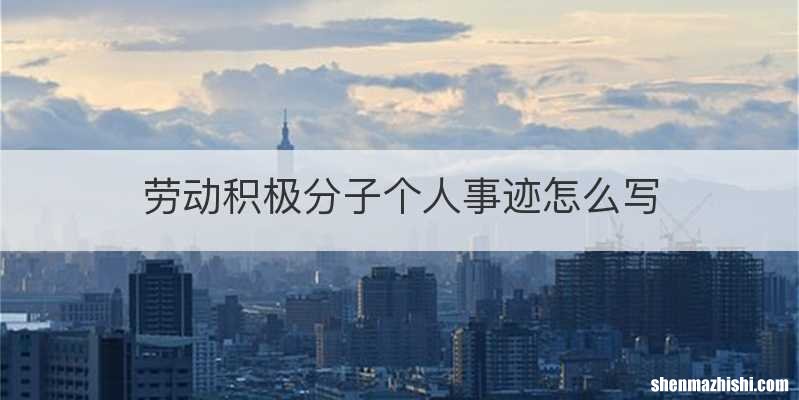 劳动积极分子个人事迹怎么写