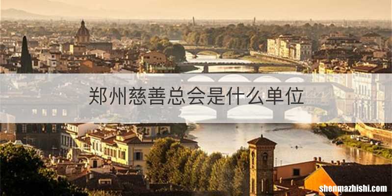 郑州慈善总会是什么单位