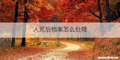 人死后档案怎么处理