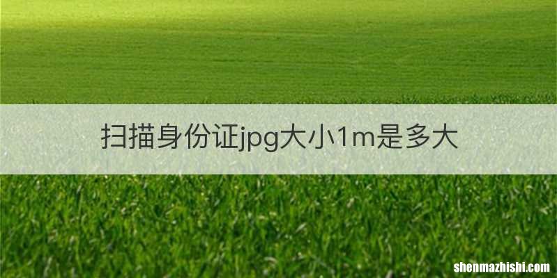 扫描身份证jpg大小1m是多大