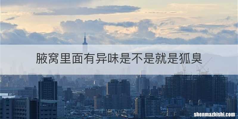 腋窝里面有异味是不是就是狐臭