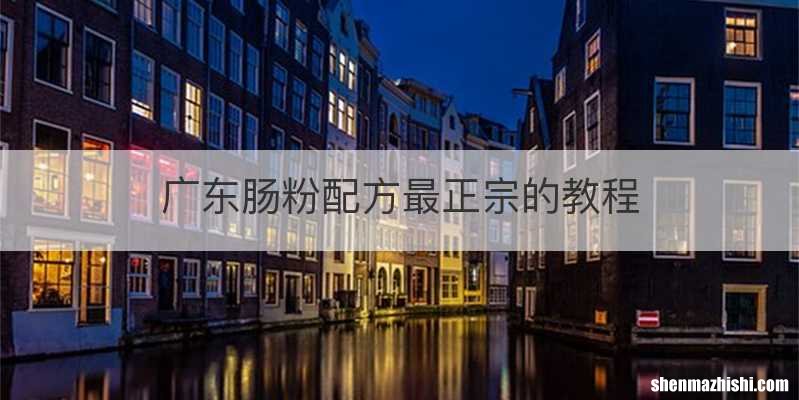 广东肠粉配方最正宗的教程