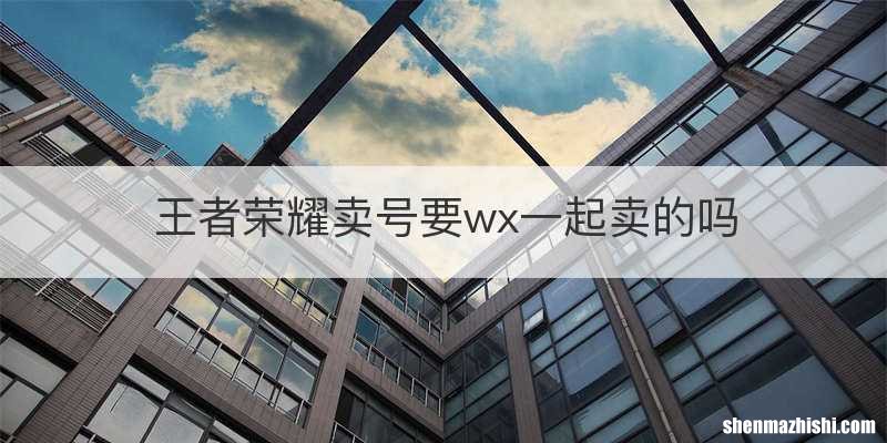 王者荣耀卖号要wx一起卖的吗