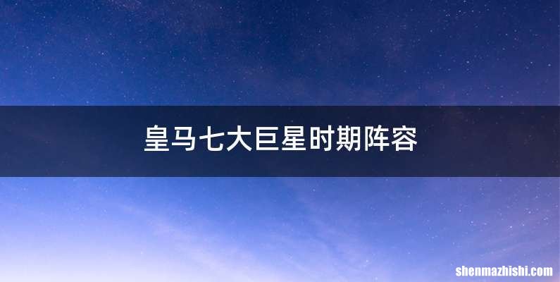 皇马七大巨星时期阵容