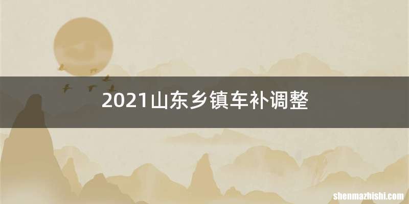 2021山东乡镇车补调整