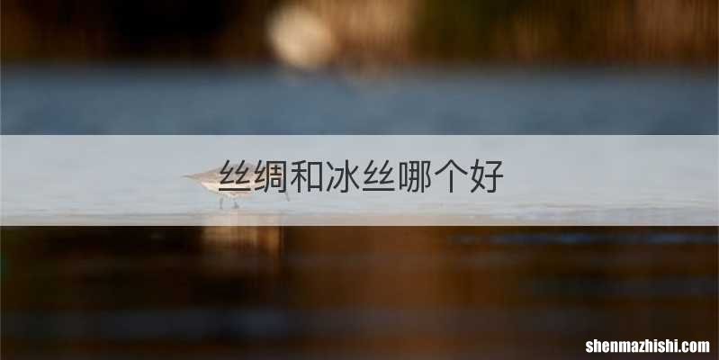 丝绸和冰丝哪个好