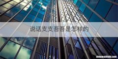 说话支支吾吾是怎样的