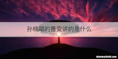 孙楠唱的善变讲的是什么