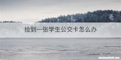 捡到一张学生公交卡怎么办