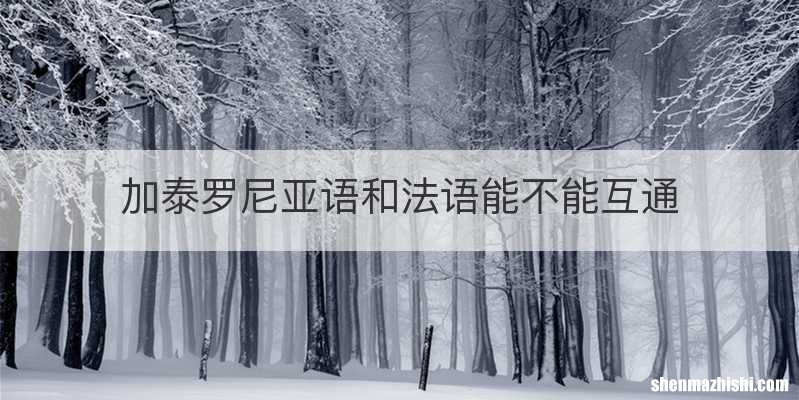 加泰罗尼亚语和法语能不能互通