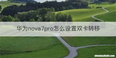 华为nova7pro怎么设置双卡转移