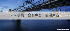 vivo手机一会有声音一会没声音