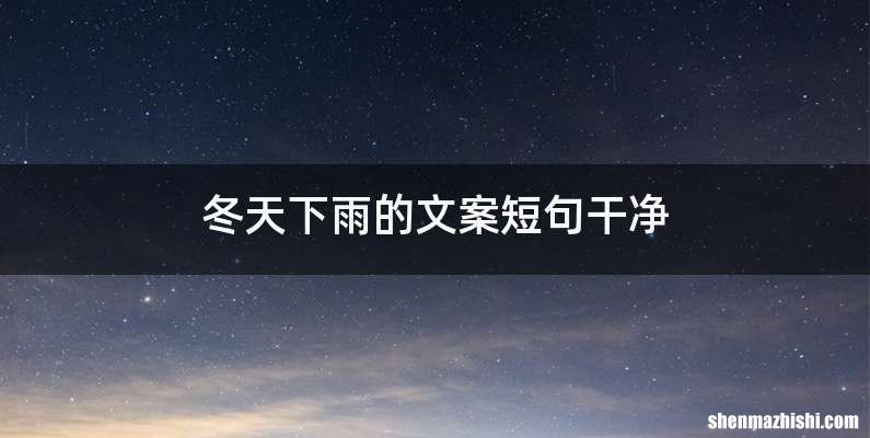 冬天下雨的文案短句干净