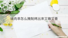 猪肉串怎么腌制烤出来又嫩又香