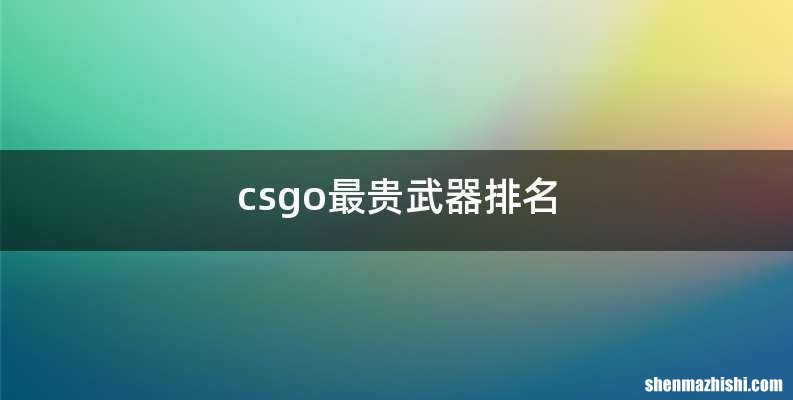 csgo最贵武器排名