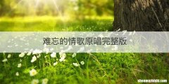 难忘的情歌原唱完整版