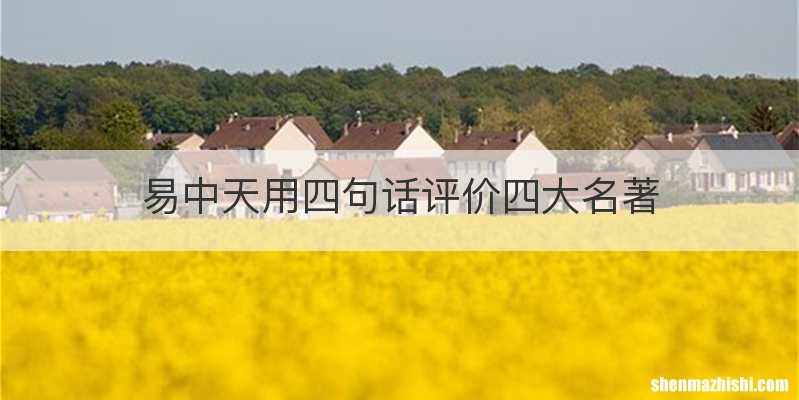 易中天用四句话评价四大名著