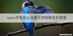 oppo手机怎么设置应用移除手机管家