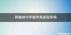阿森纳今年能夺英超冠军吗