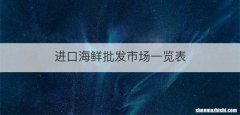 进口海鲜批发市场一览表