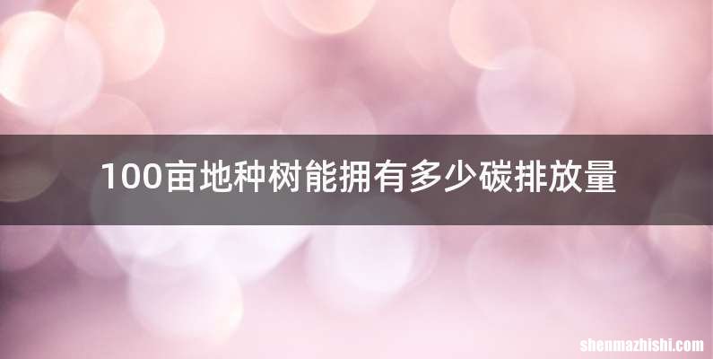 100亩地种树能拥有多少碳排放量