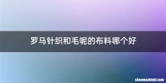 罗马针织和毛呢的布料哪个好