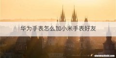 华为手表怎么加小米手表好友