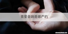 索爱音响是哪产的