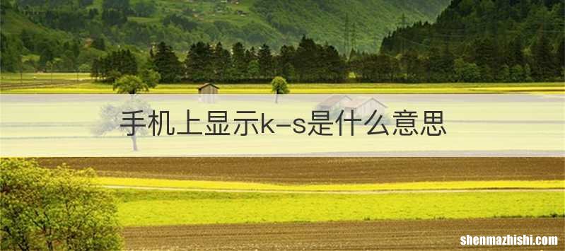 手机上显示k-s是什么意思