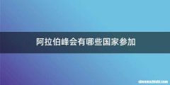 阿拉伯峰会有哪些国家参加