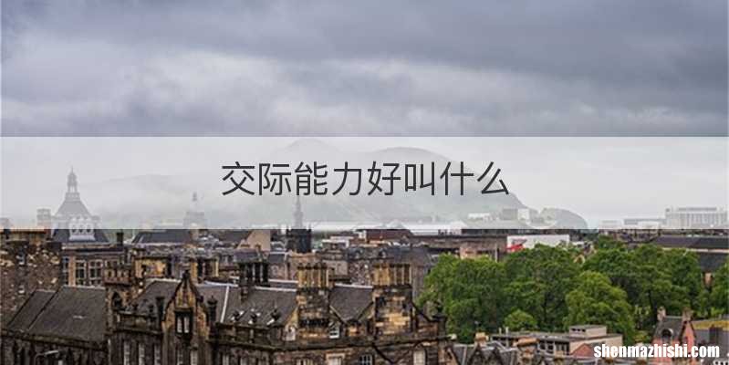 交际能力好叫什么
