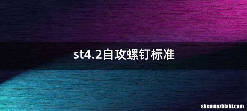 st4.2自攻螺钉标准