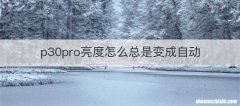 p30pro亮度怎么总是变成自动