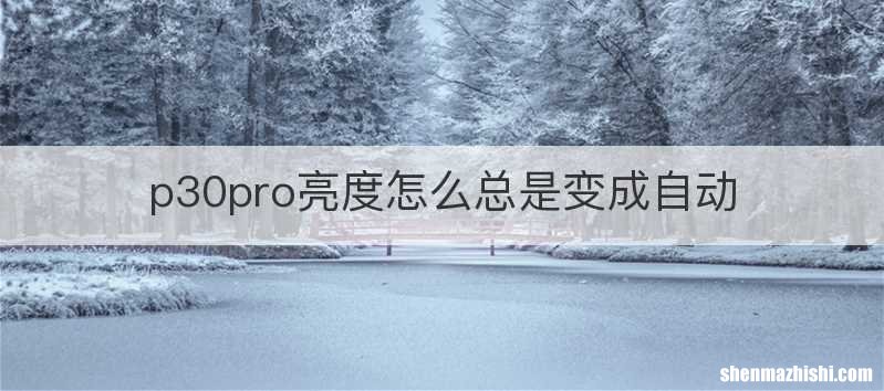 p30pro亮度怎么总是变成自动