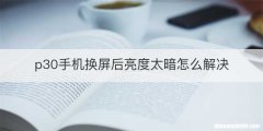 p30手机换屏后亮度太暗怎么解决