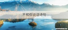 不和你说话诗句