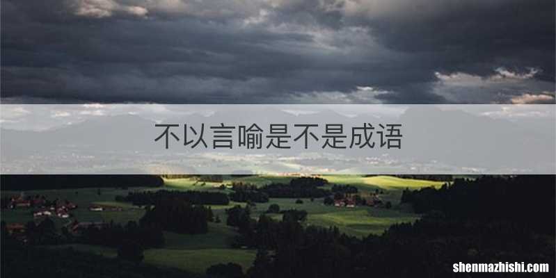 不以言喻是不是成语