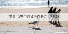 苹果13三个月掉电百分之1正常吗