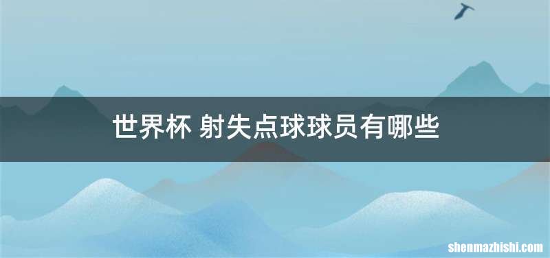 世界杯 射失点球球员有哪些