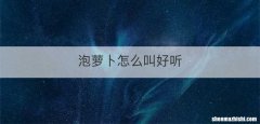 泡萝卜怎么叫好听