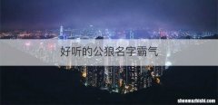 好听的公狼名字霸气